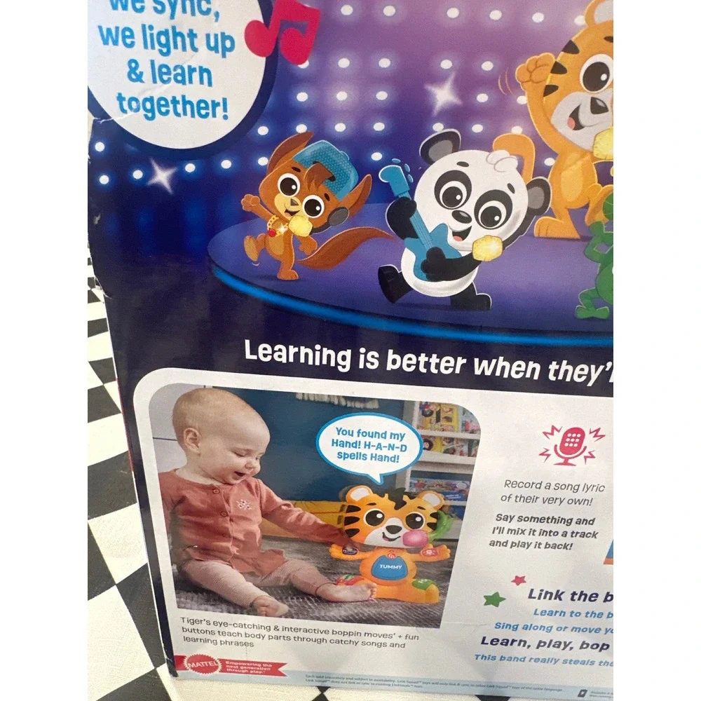 Fisher Price Link Squad Bop & Groove Tiger Interactive Musical Toy baby  New